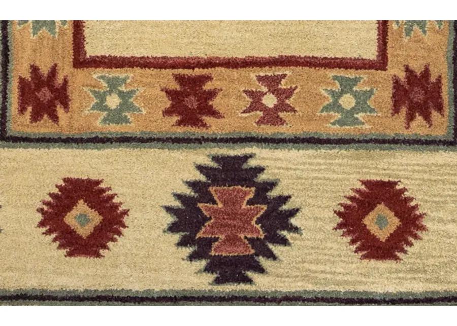 Southwest Beige Southwest/Tribal Wool 2'6" x 8' Runner Rug