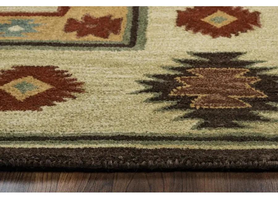 Southwest Beige Southwest/Tribal Wool 2'6" x 8' Runner Rug