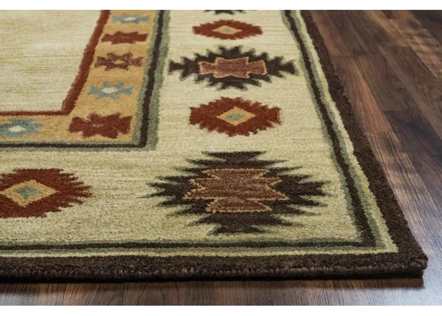 Southwest Beige Southwest/Tribal Wool 2'6" x 8' Runner Rug