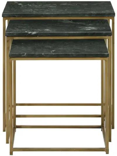 Medora 3-piece Nesting Table with Marble Top