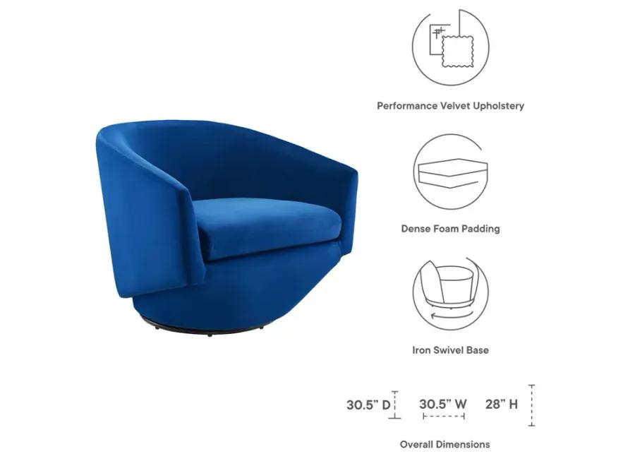 Series Performance Velvet Fabric Swivel Chair