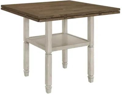 Sarasota Counter Height Table with Shelf Storage Nutmeg and Rustic Cream