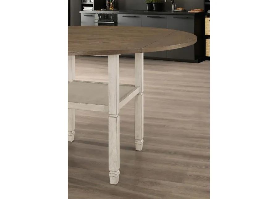 Sarasota Counter Height Table with Shelf Storage Nutmeg and Rustic Cream