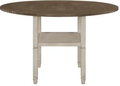 Sarasota Counter Height Table with Shelf Storage Nutmeg and Rustic Cream