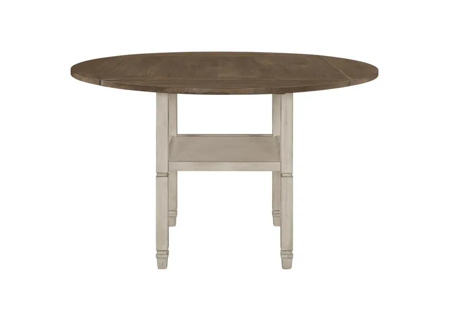 Sarasota Counter Height Table with Shelf Storage Nutmeg and Rustic Cream