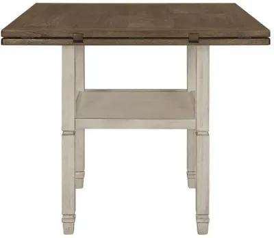 Sarasota Counter Height Table with Shelf Storage Nutmeg and Rustic Cream