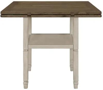 Sarasota Counter Height Table with Shelf Storage Nutmeg and Rustic Cream