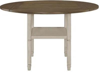 Sarasota Counter Height Table with Shelf Storage Nutmeg and Rustic Cream