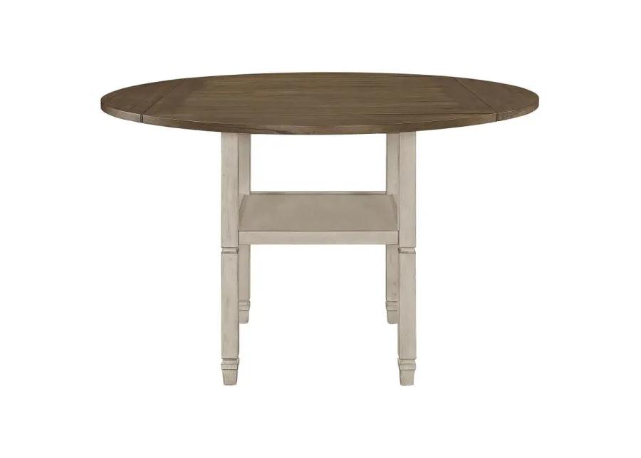 Sarasota Counter Height Table with Shelf Storage Nutmeg and Rustic Cream