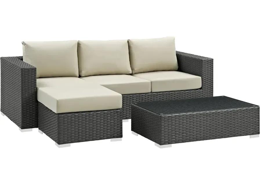 Sojourn 3-Piece Outdoor Sunbrella® Sectional Set