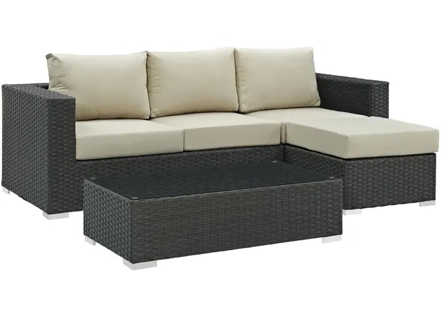 Sojourn 3-Piece Outdoor Sunbrella® Sectional Set