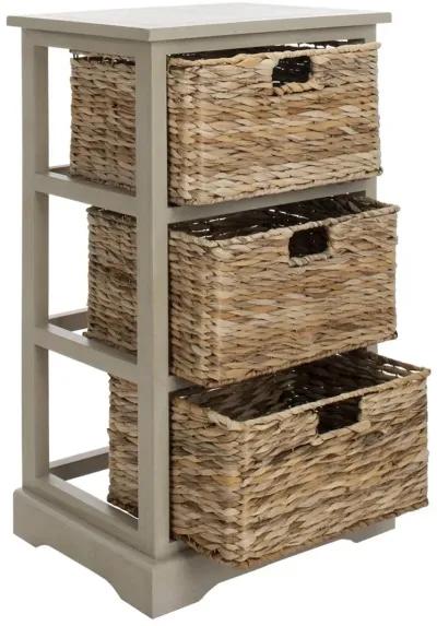 Halle 3 Wicker Basket Storage Side Table