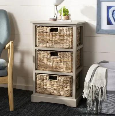 Halle 3 Wicker Basket Storage Side Table