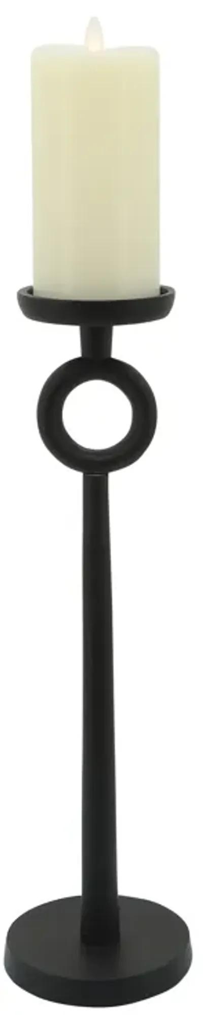 17"h Metal Candle Holder, Black