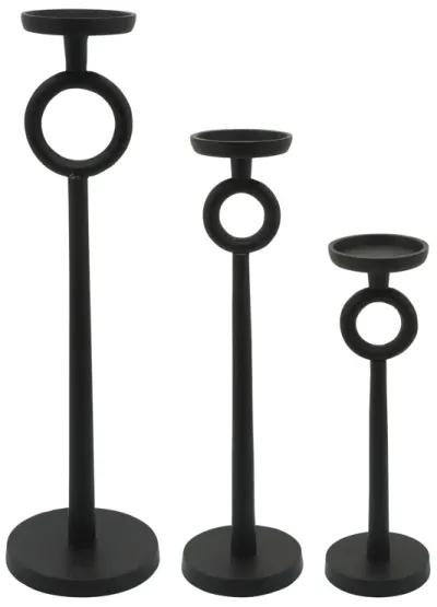 17"h Metal Candle Holder, Black