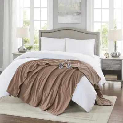 Beautyrest Electric Micro Fleece Brown Heated Blanket