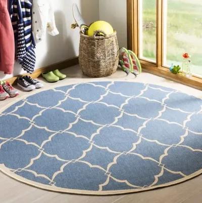 LINDEN 125 Collection LND125M-6R Blue / Creme 6'-7" X 6'-7" Round