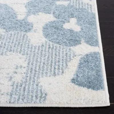 Adirondack Contemporary Ivory / Blue 4'-5" x 6'-5" Powerloomed Rug