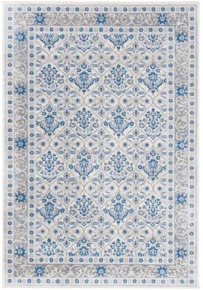 Brentwood 870 Ivory / Blue 5'-3" X 7'-6" Medium Rectangle Powerloomed Rug