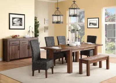 Meadow Solid Wood Extending Dining Table in Brick Brown