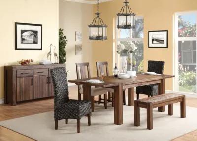 Meadow Solid Wood Extending Dining Table in Brick Brown