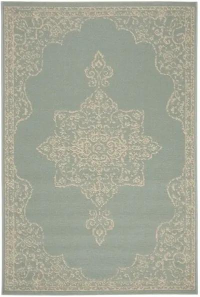 Safavieh BEACH HOUSE Collection BHS180L-3 Cream / Aqua 3' X 5'