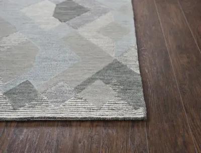 Idyllic Dark Gray Geometric Wool 2'6" x 8' Runner Rug