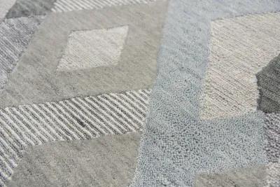 Idyllic Dark Gray Geometric Wool 2'6" x 8' Runner Rug