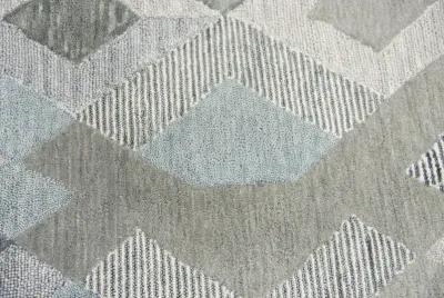 Idyllic Dark Gray Geometric Wool 2'6" x 8' Runner Rug