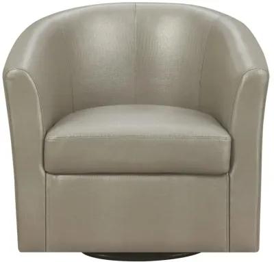 Turner Upholstery Sloped Arm Accent Swivel Chair Champagne