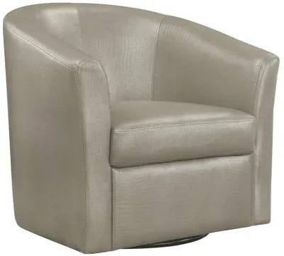 Turner Upholstery Sloped Arm Accent Swivel Chair Champagne