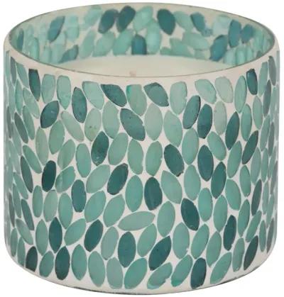 Glass, 5" 26 Oz Mosaic Scented Candle, Blue Multi