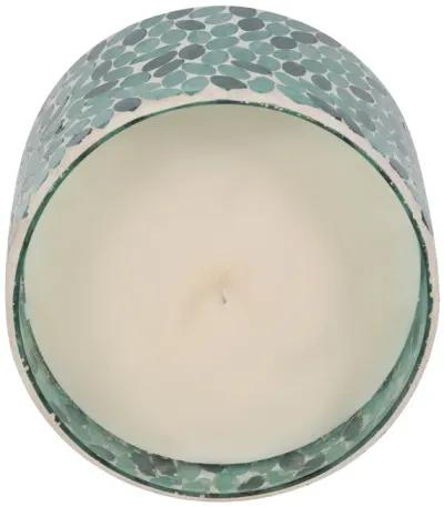 Glass, 5" 26 Oz Mosaic Scented Candle, Blue Multi