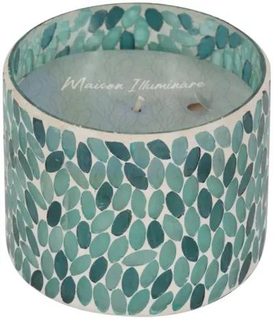 Glass, 5" 26 Oz Mosaic Scented Candle, Blue Multi