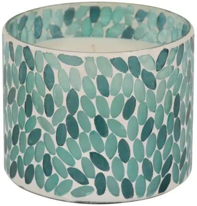 Glass, 5" 26 Oz Mosaic Scented Candle, Blue Multi