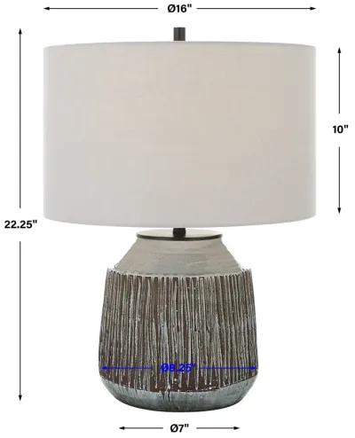 Uttermost Neolithic Blue-Gray Table Lamp