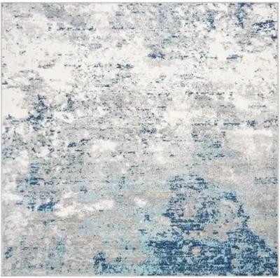 Brentwood 822 Light Grey / Blue 6'-7" X 6'-7" Square Square Powerloomed Rug