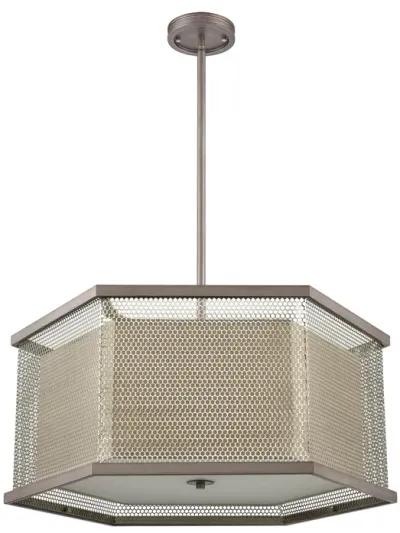 Crestler 28" Wide 6-Light Chandelier - Weathered Zinc