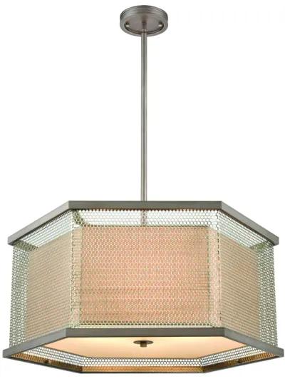 Crestler 28" Wide 6-Light Chandelier - Weathered Zinc