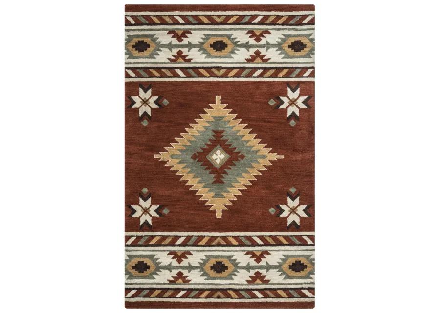 Southwest Navajo Red Southwest/Tribal Wool 10' x 14' Rectangle Rug