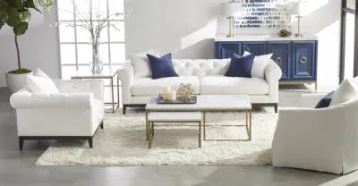 Faye Slipcover Swivel Club Chair