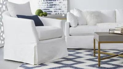 Faye Slipcover Swivel Club Chair