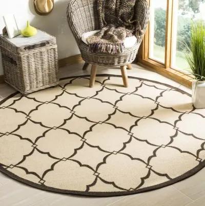 LINDEN 125 Collection LND125U-6R Creme / Brown 6'-7" X 6'-7" Round