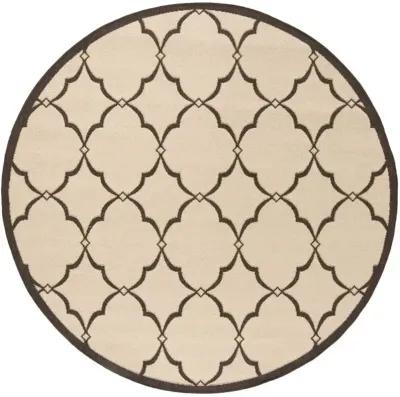 LINDEN 125 Collection LND125U-6R Creme / Brown 6'-7" X 6'-7" Round