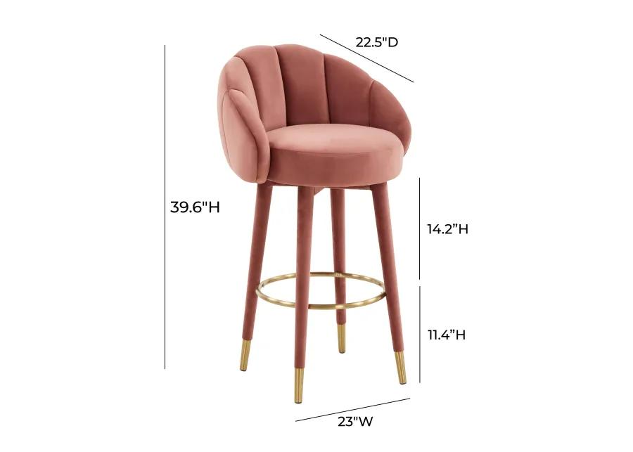 Myla Salmon Swivel Bar Stool