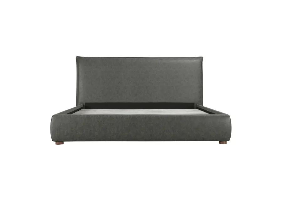 LUZON KING BED SLATE VEGAN LEATHER