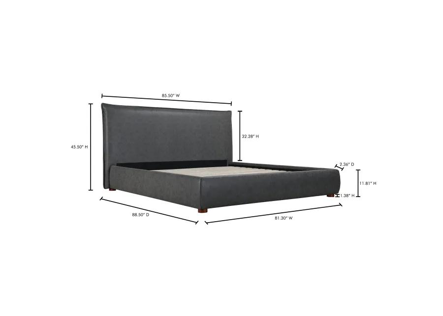 LUZON KING BED SLATE VEGAN LEATHER