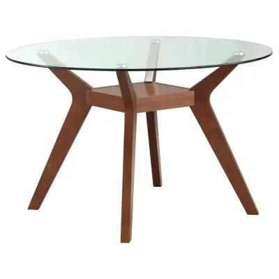 Paxton Round Glass Top 5-piece Dining Set Nutmeg