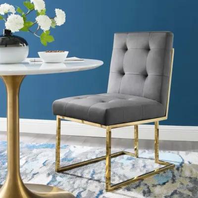 Privy Gold Stainless Steel Performance Velvet Dining Chair