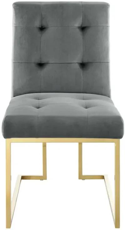 Privy Gold Stainless Steel Performance Velvet Dining Chair